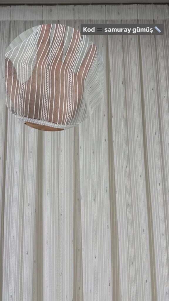 Damla Gümüş Tül Perde Zarif Şık Modern - 1