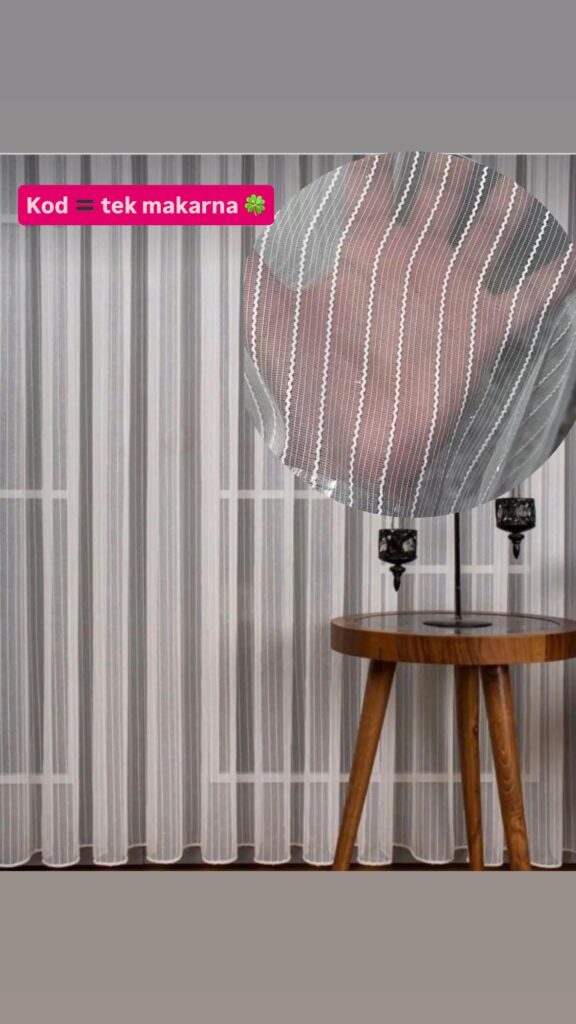 Tek Makarna Klasik Tül Perde Modeli Agır Gramajlı Mükemmel Görünüm - 1