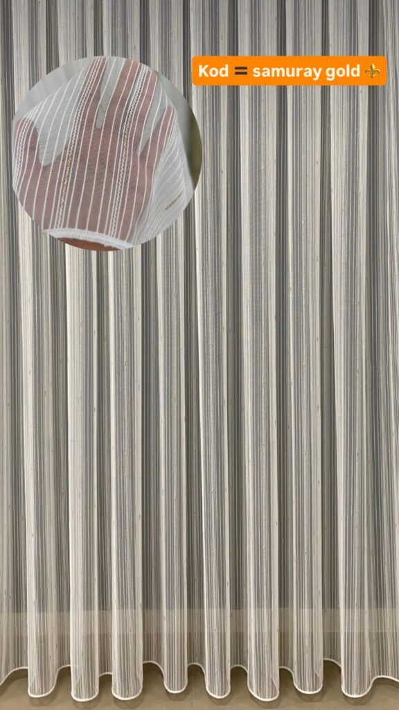 Damla Gold Tül Perde Mükemmel Zemin Işıltı Ve Sadelik - 1