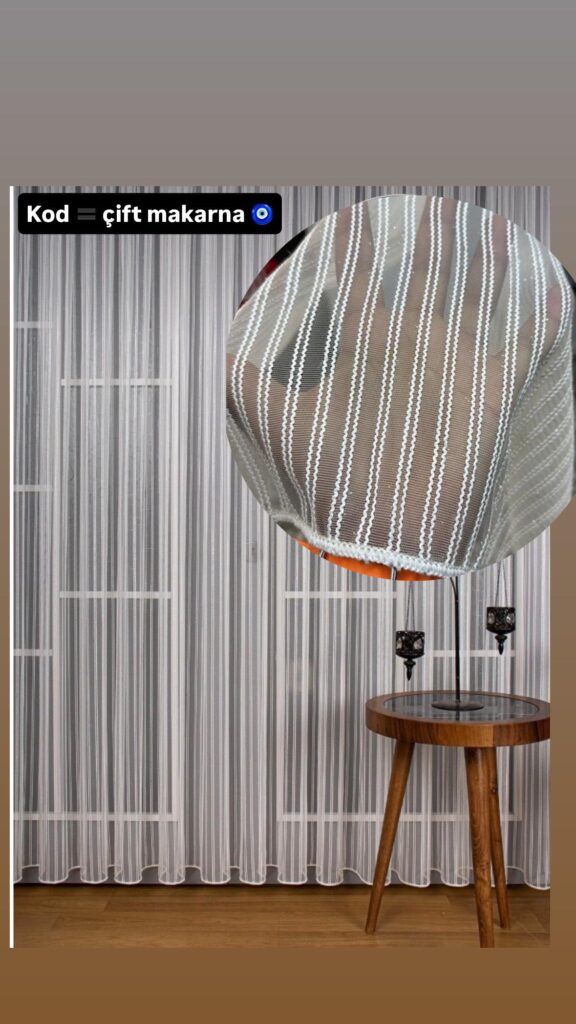 Çift Makarna Klasik Zümcirli Tül Perde - 1