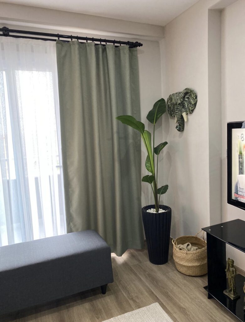 Haki Yeşili Keten Fon Perde – Doğallık ve Şıklığın Dengesi - 2