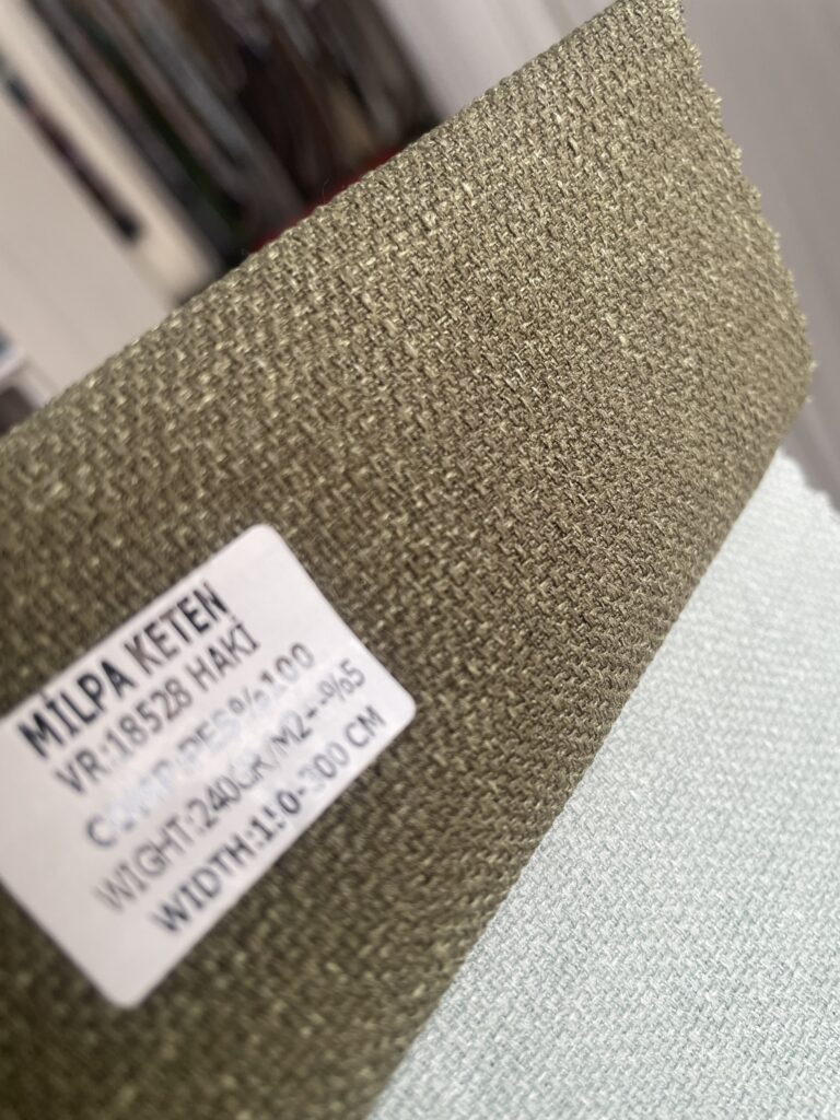 Haki Yeşili Keten Fon Perde – Doğallık ve Şıklığın Dengesi - 5