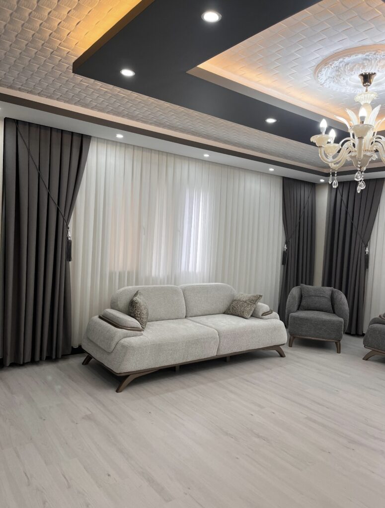 Algo Duble Keten Gri Fon Perde – Modern, Işık Geçiren, Doğal Dokulu Şık Fon Perde - 2