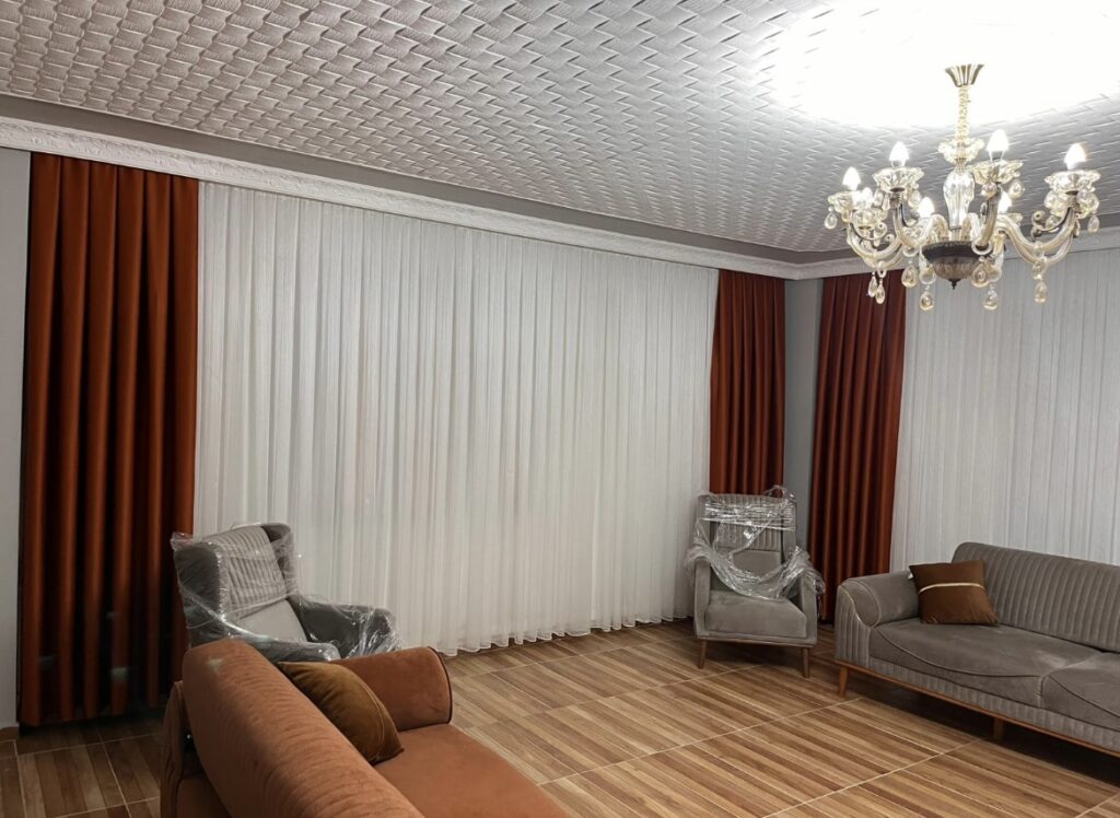 Kiremit Blackout Fon Perde – %100 Işık Geçirmez, Isı ve Ses Yalıtımlı, Modern Dekoratif Kalın Fon Perde Star Blackout Kiremit - 2