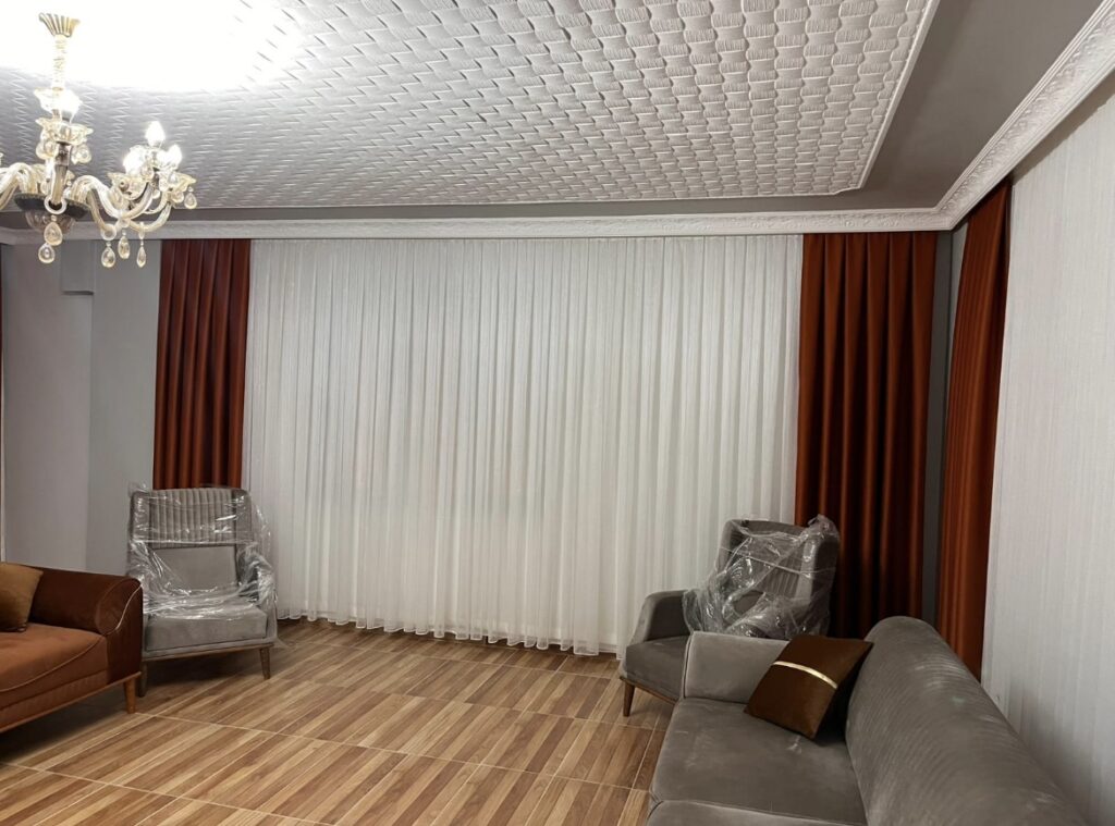 Kiremit Blackout Fon Perde – %100 Işık Geçirmez, Isı ve Ses Yalıtımlı, Modern Dekoratif Kalın Fon Perde Star Blackout Kiremit - 7