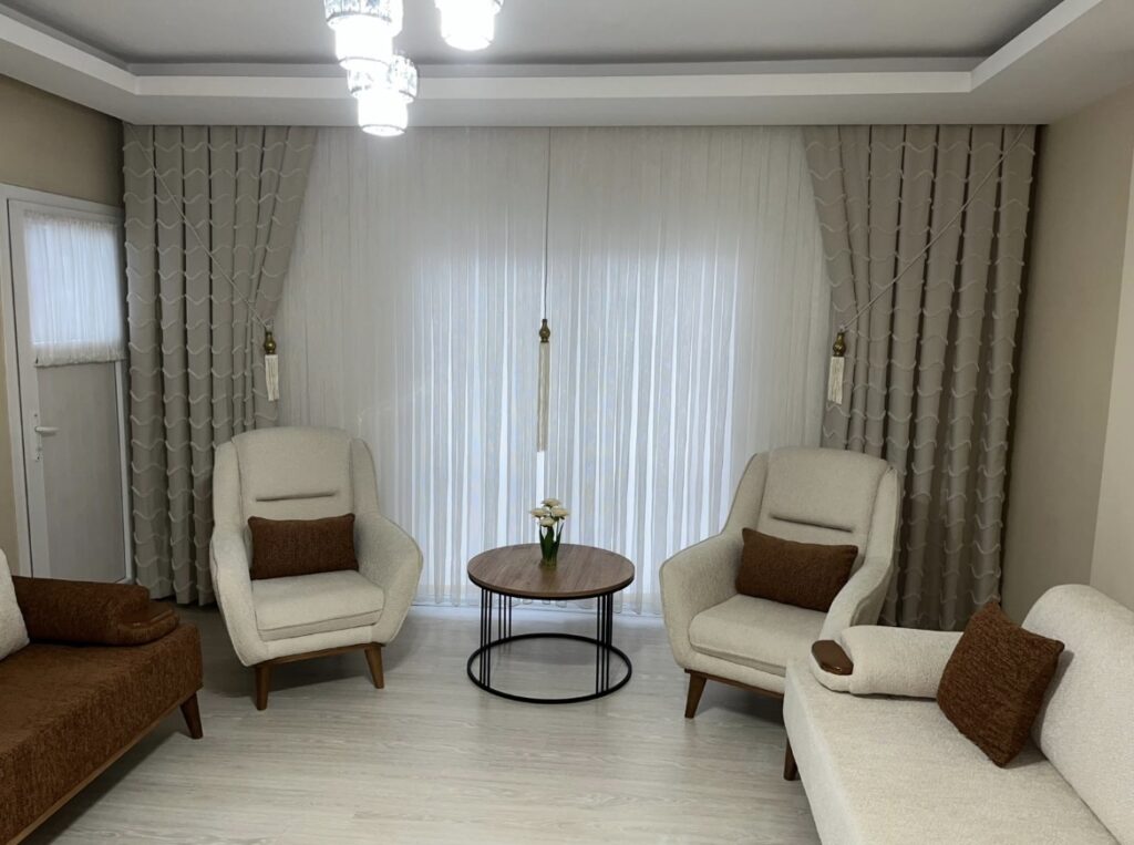 Jakarlı Beautiful Fon Perde Sultan 1104 Krem - 5